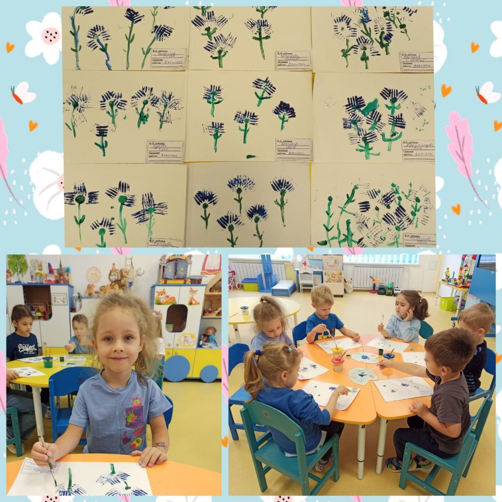 Детский сад, дети, рисование, гербарий, цветы